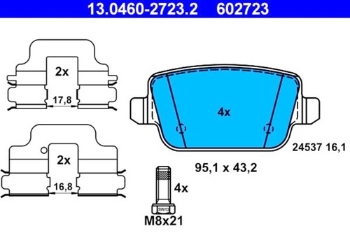 Disc brake pad set - set, fits